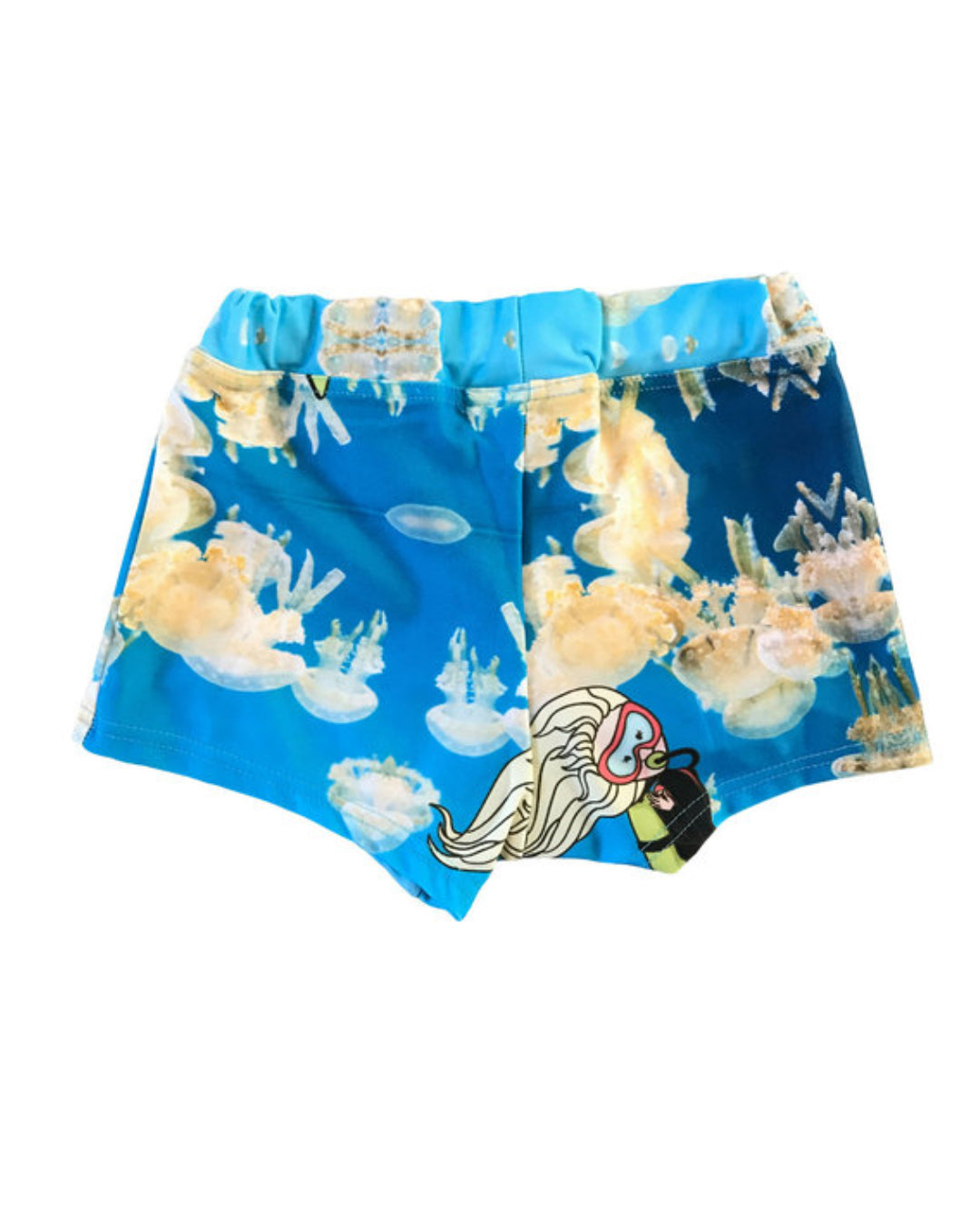 hellblau Badehose mit Quallen Print