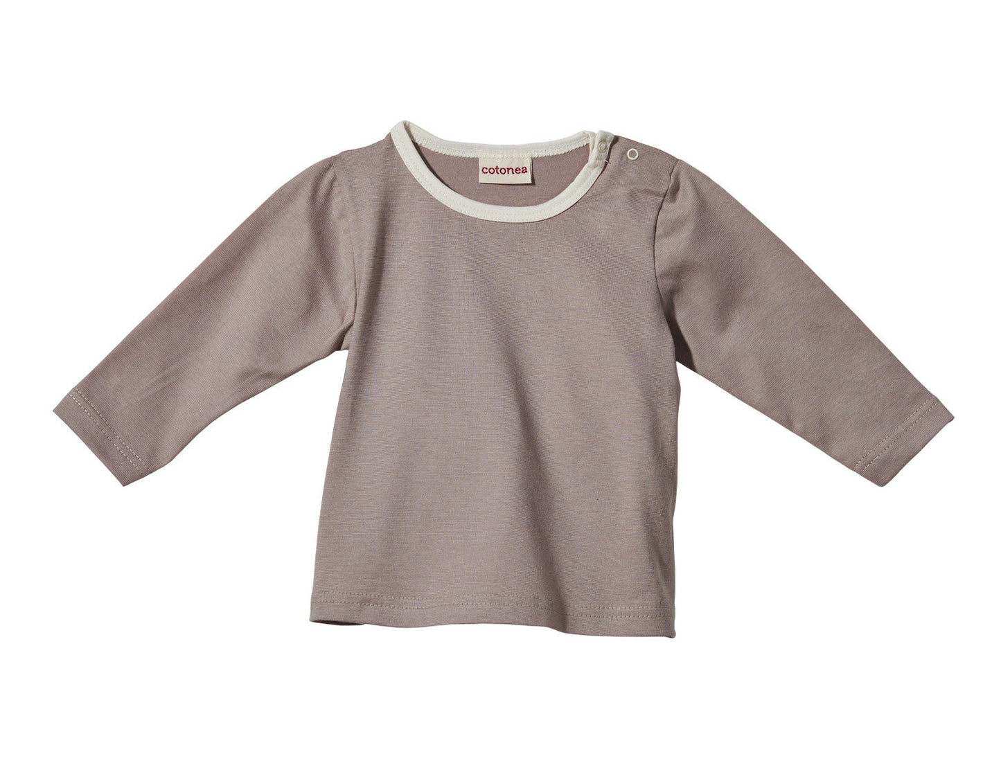 Langarm Baby Shirt in Sand von cotonea