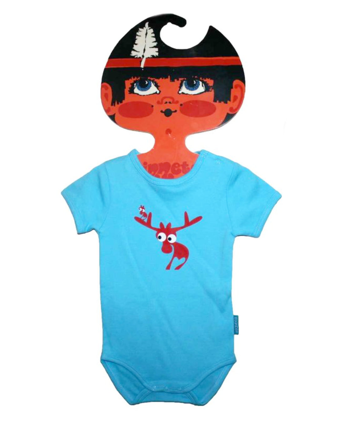 Hellblauer Babybody mit Elch