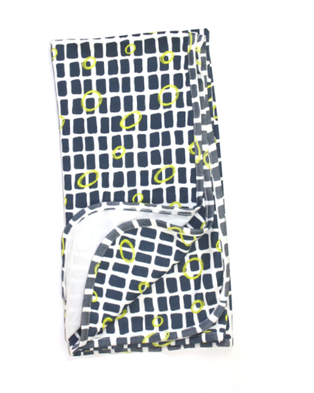 Babydecke mit Karo und Kringel Muster aus Biobaumwolle