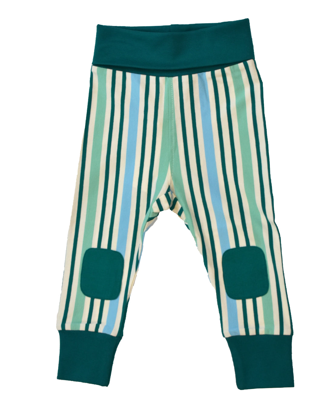Babyhose weiß grün gestreift aus Biobaumwolle von moromini
