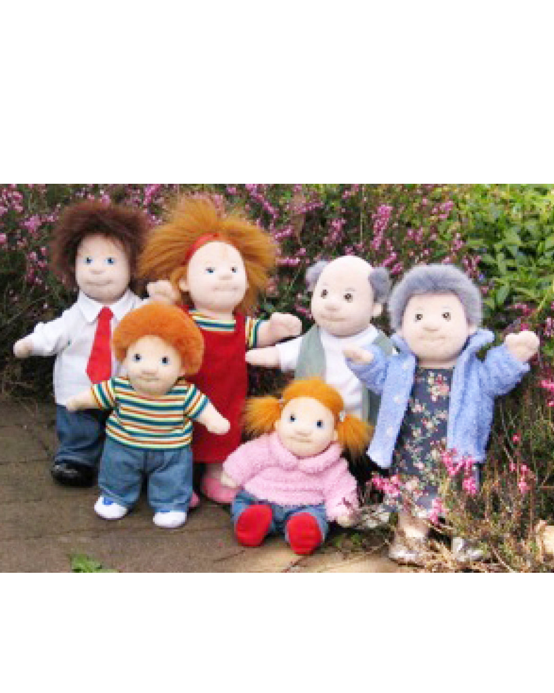 Biegepuppen Famile, Mama, Papa, Bruder, Schwester, Oma, Opa