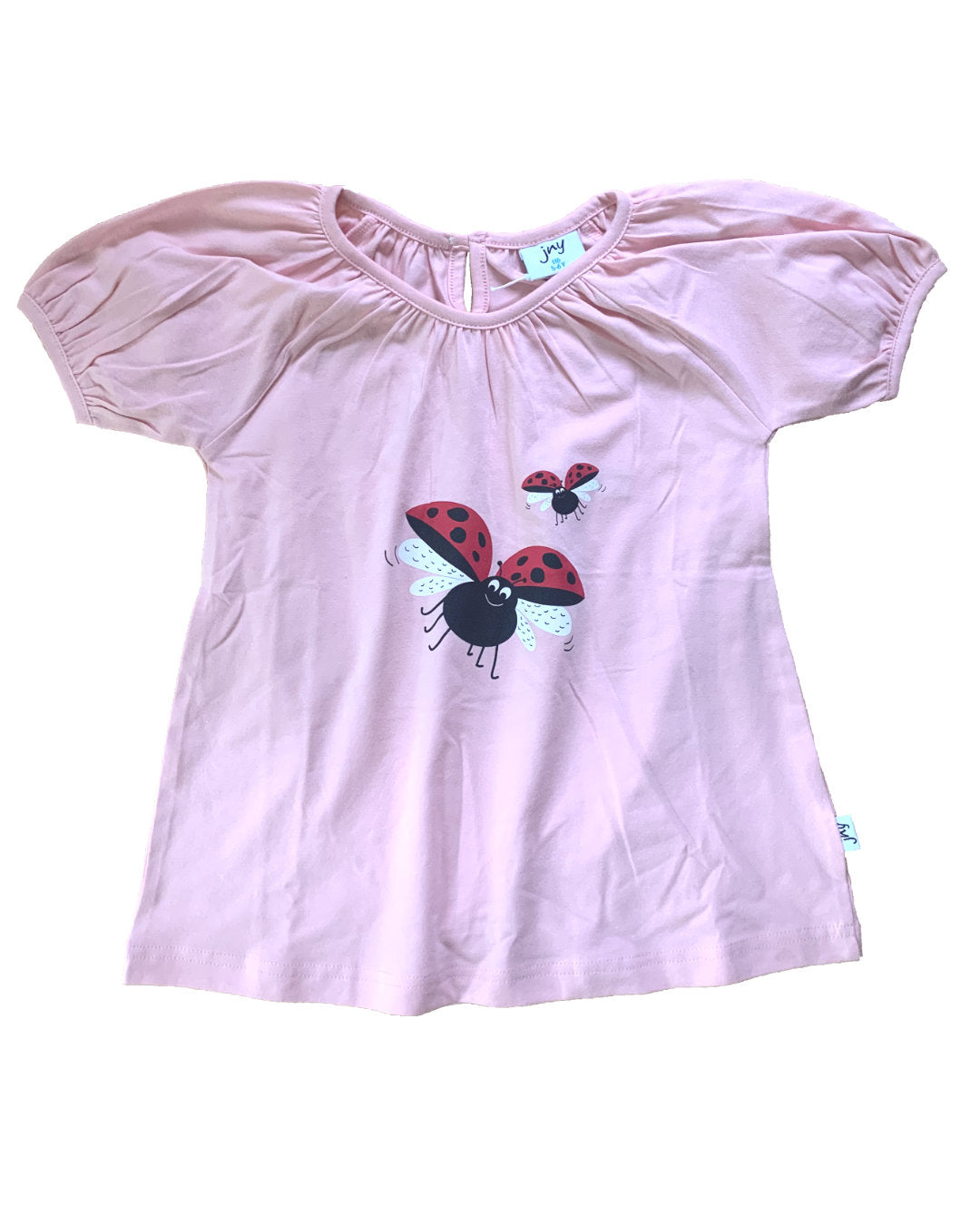 Rosa Bluse mit Marienkäfer aus Biobaumwolle
