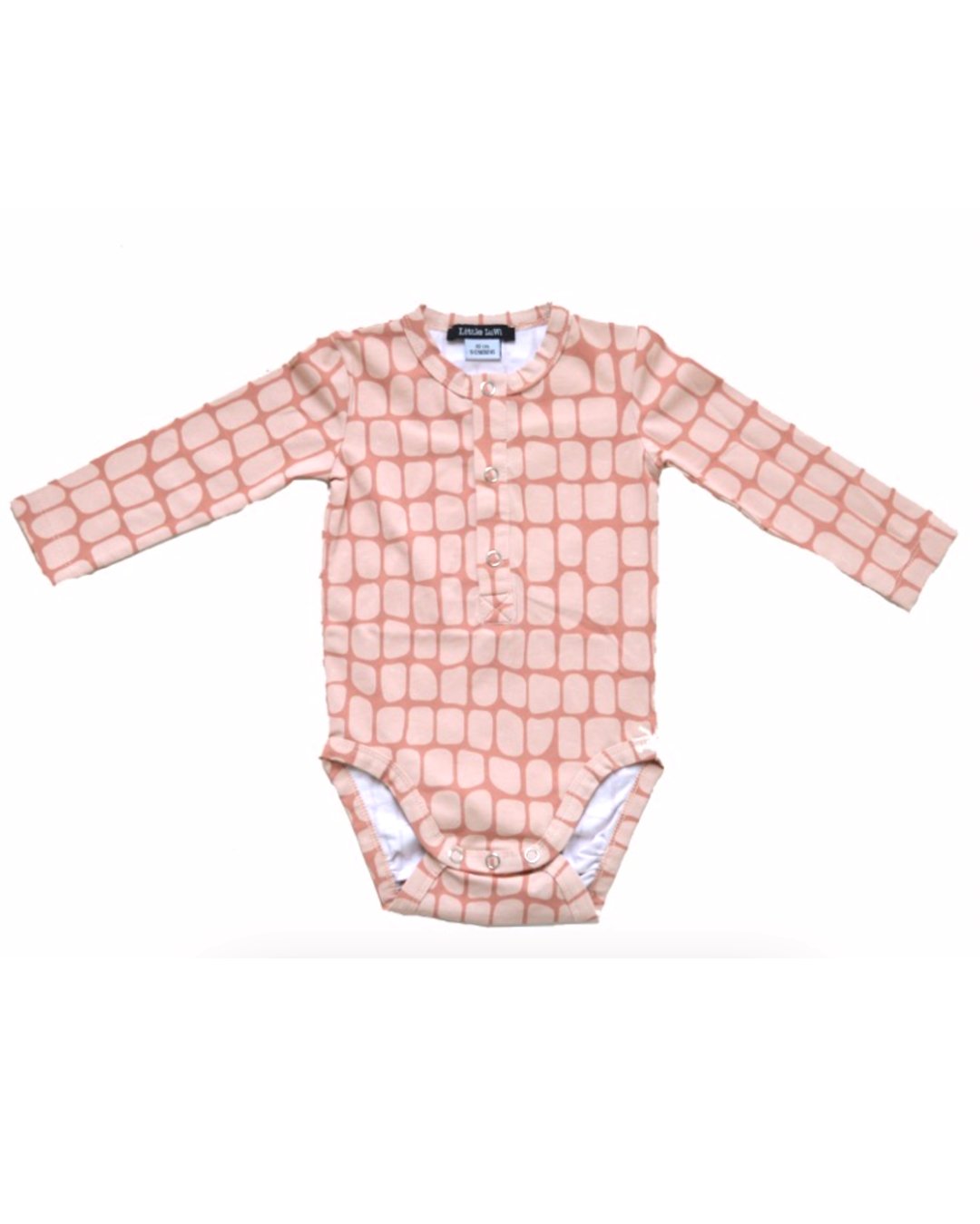 Babybody mit Kroko Print in Apricot aus Biobaumwolle