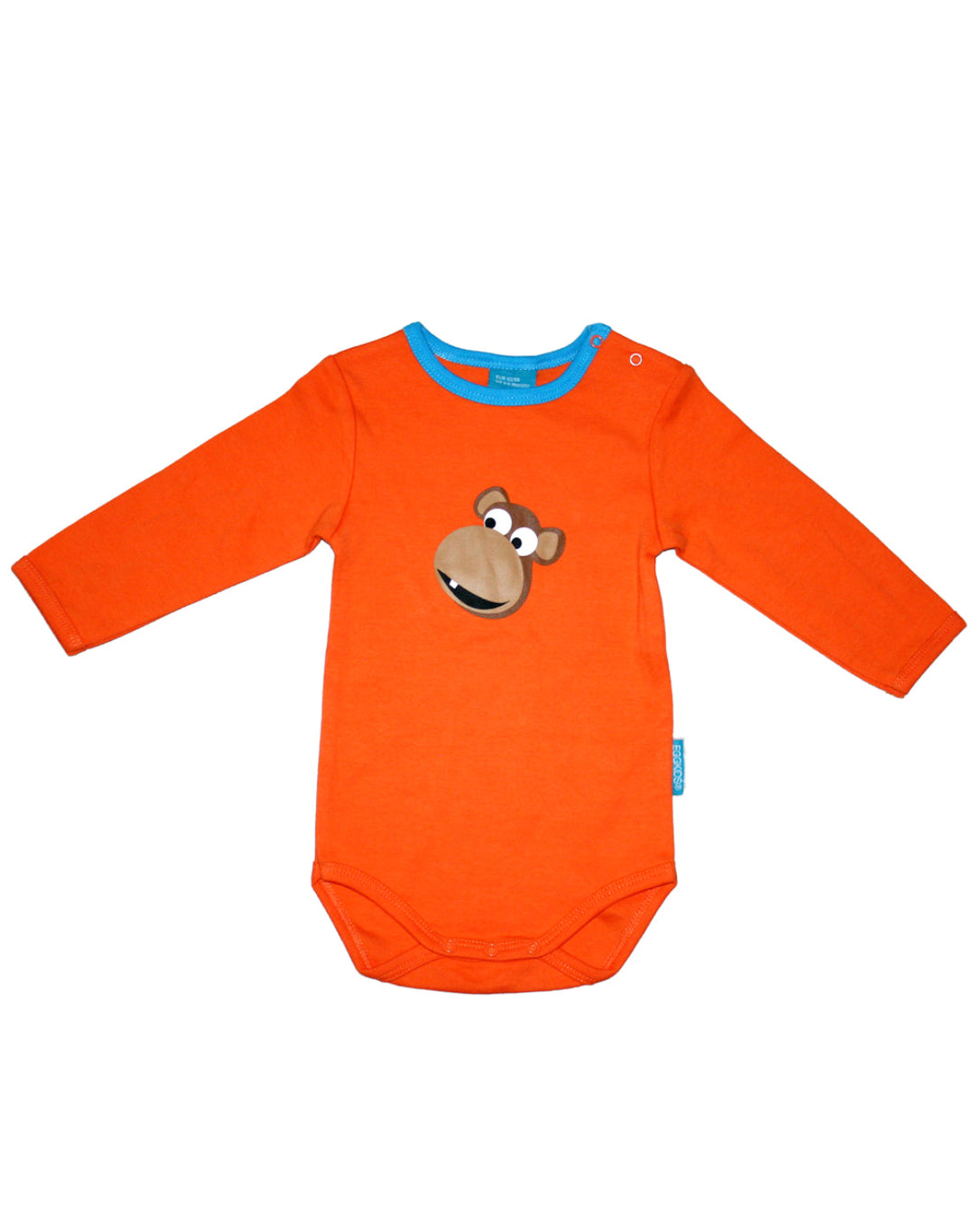 Orange Babybody mit braunem Affen