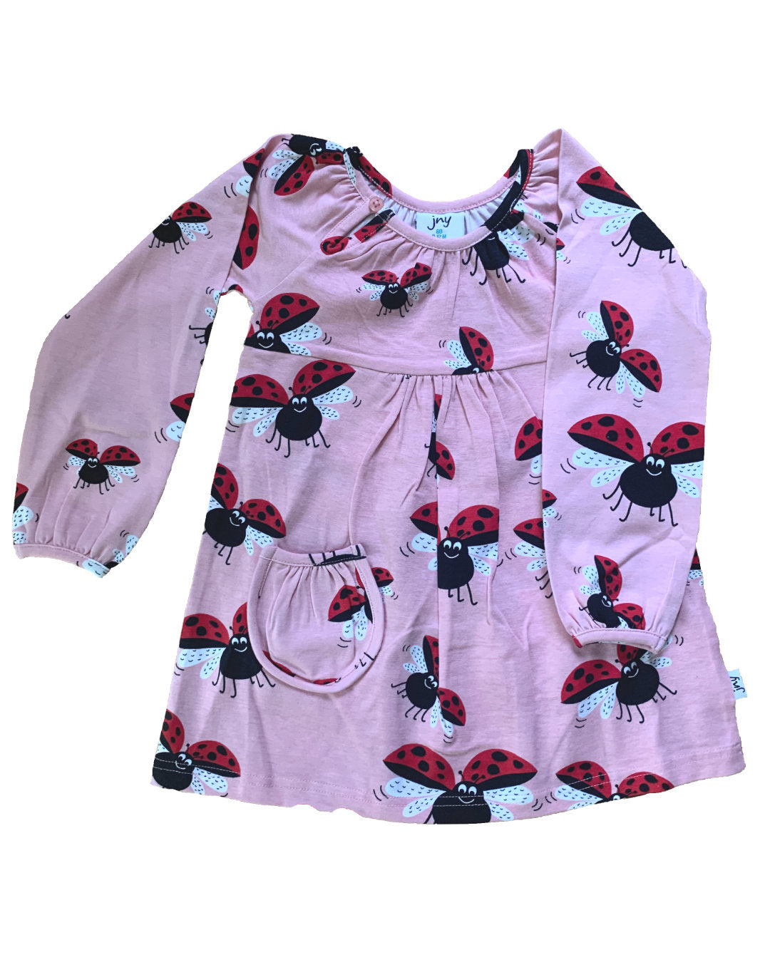 Rosa Babykleid mit Marienkäfern von jny aus Biobaumwolle