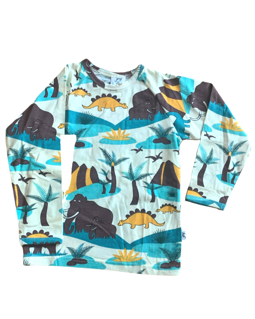 Shirt für Kinder mir Dinos und Mammuts aus Biobaumwolle