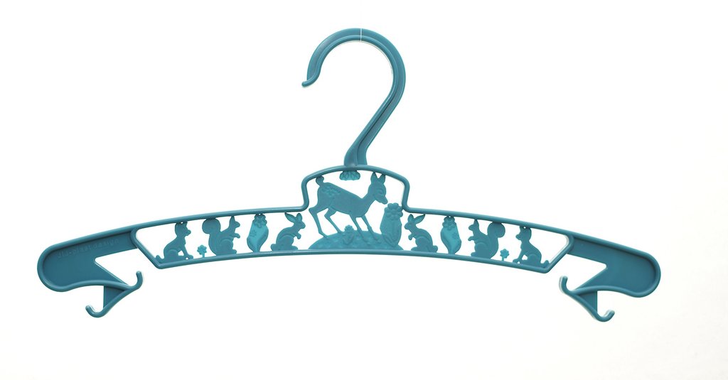 Kleiderbügel mit Reh Hasen Eichhörnchen blau