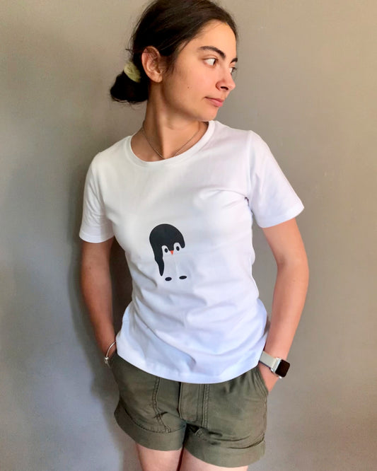 T-Shirt aus Biobaumwolle für Teenager von KIKIBINSO mit Pinguin