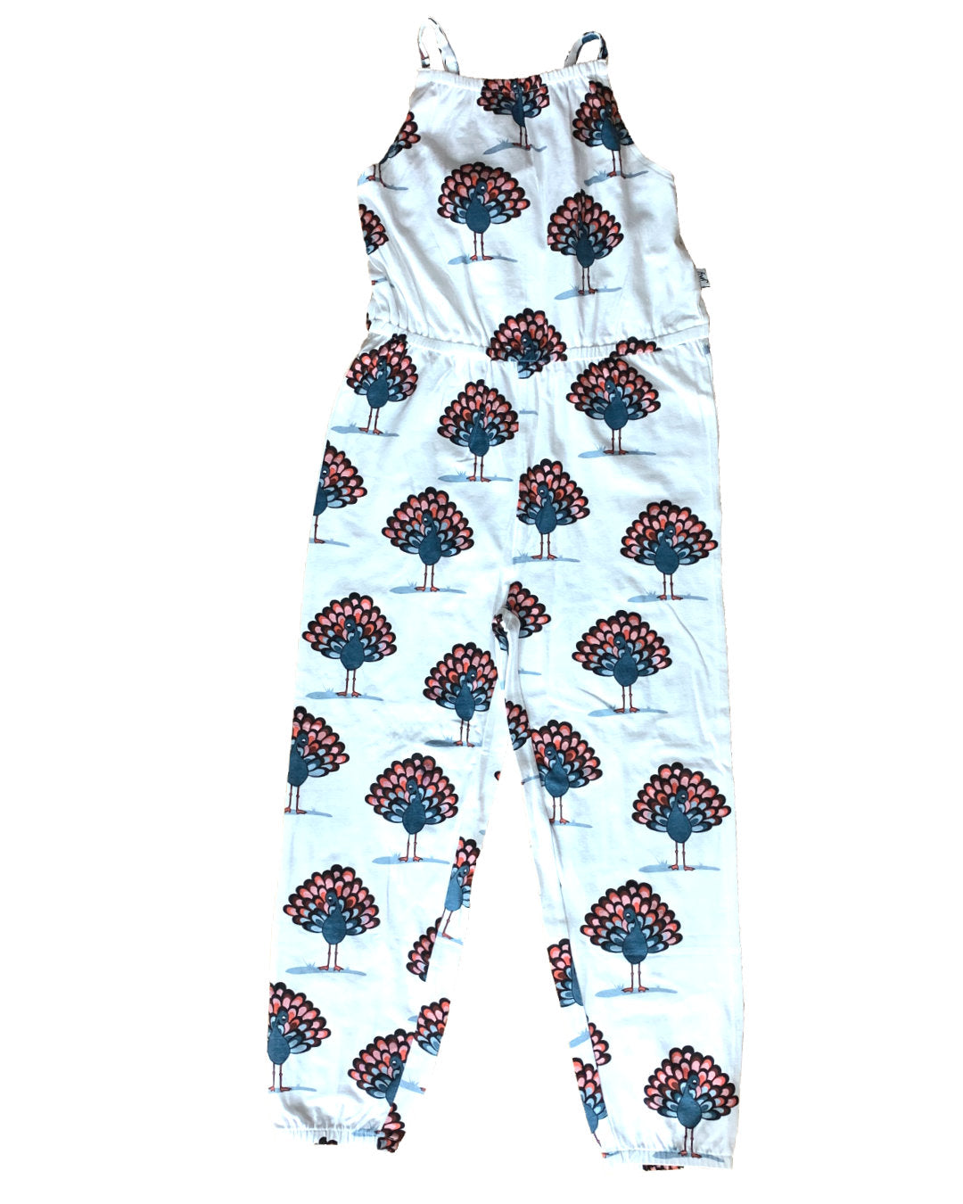 Overall mit Pfau Print aus Biobaumwolle