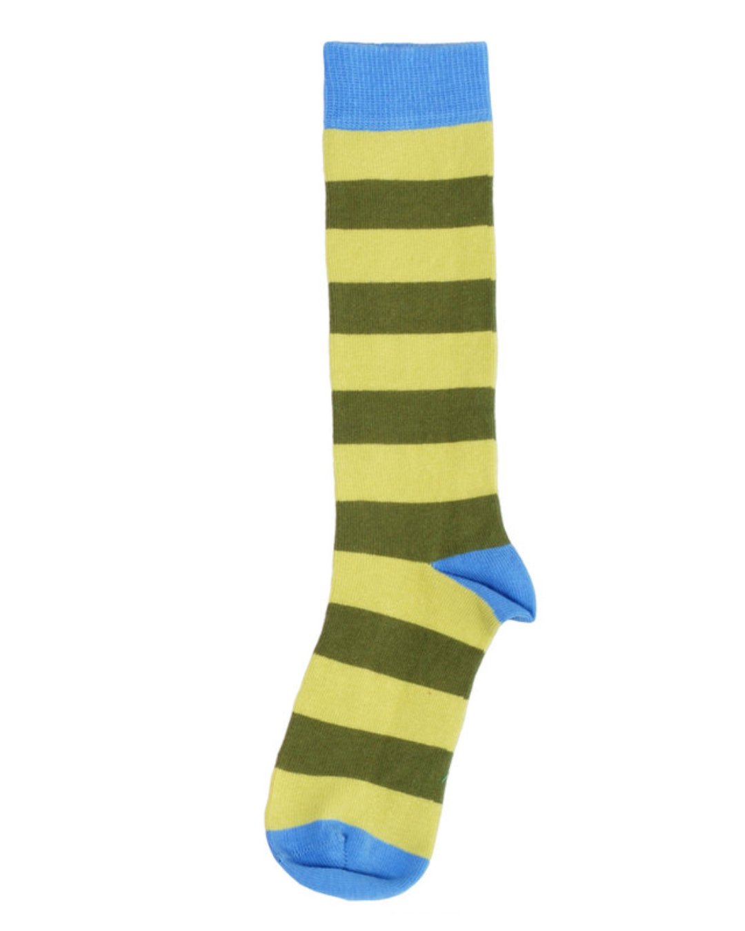 Grün gestreifter Kniestrumpf aus Biobaumwolle von DUNS Sweden bei juicyfashion