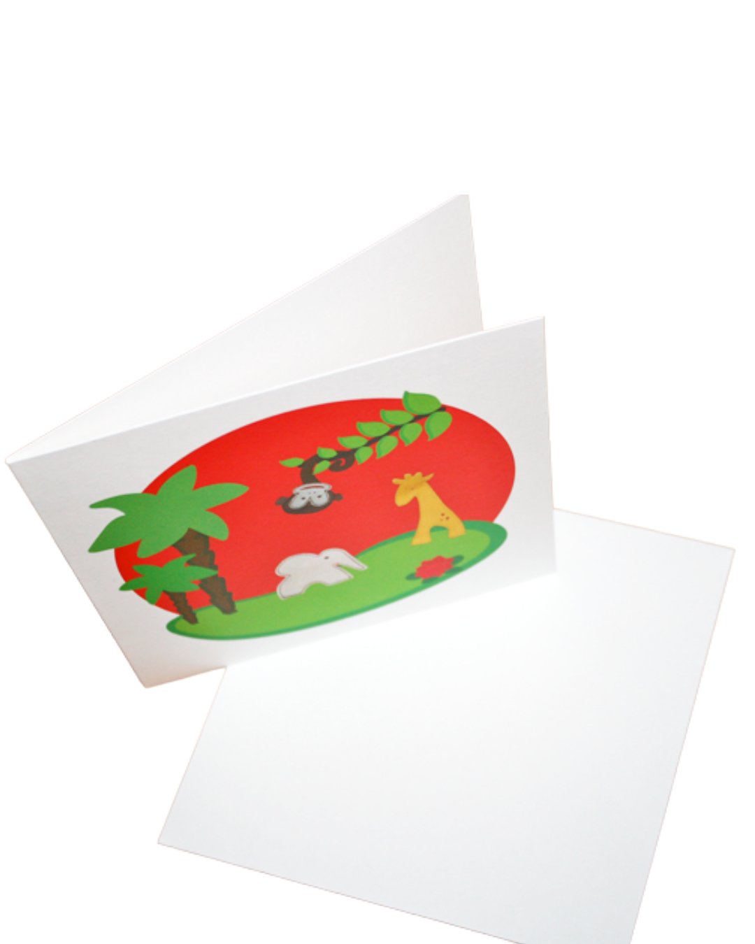 Weiße Klappkarte mit Jungle Und Umschlag