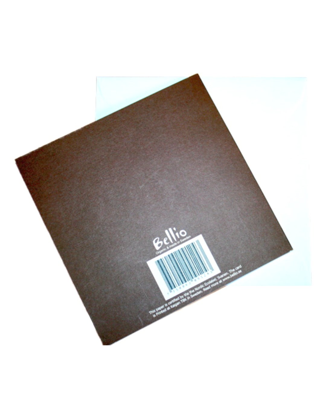 Klappkarte in braun mit gelben Giraffen, hinten