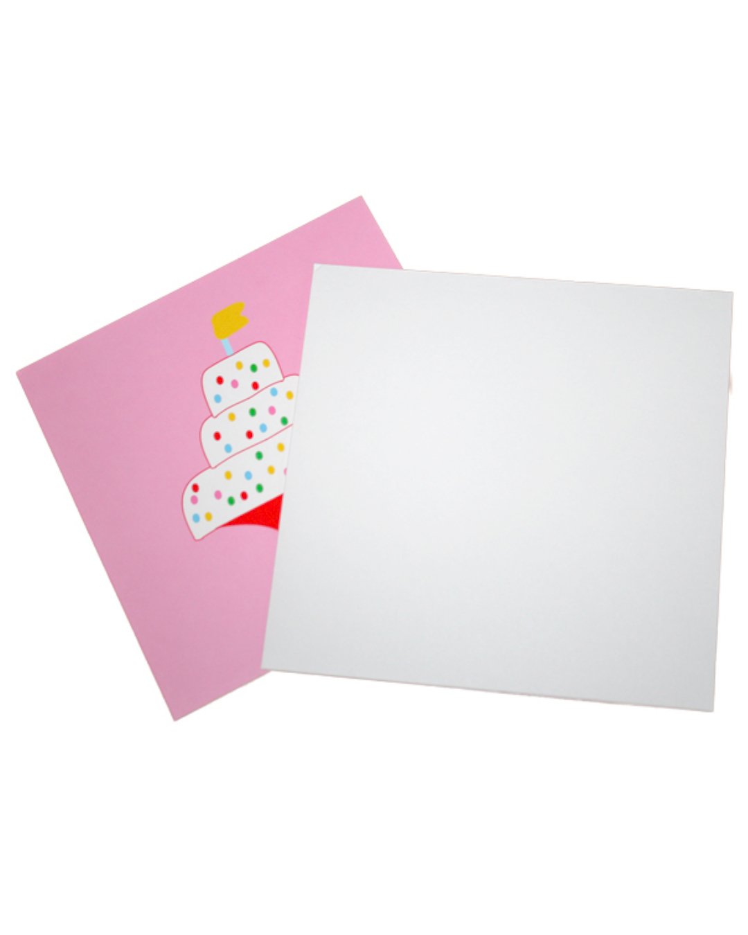 Rosa Klappkarte mit Geburtstagstorte