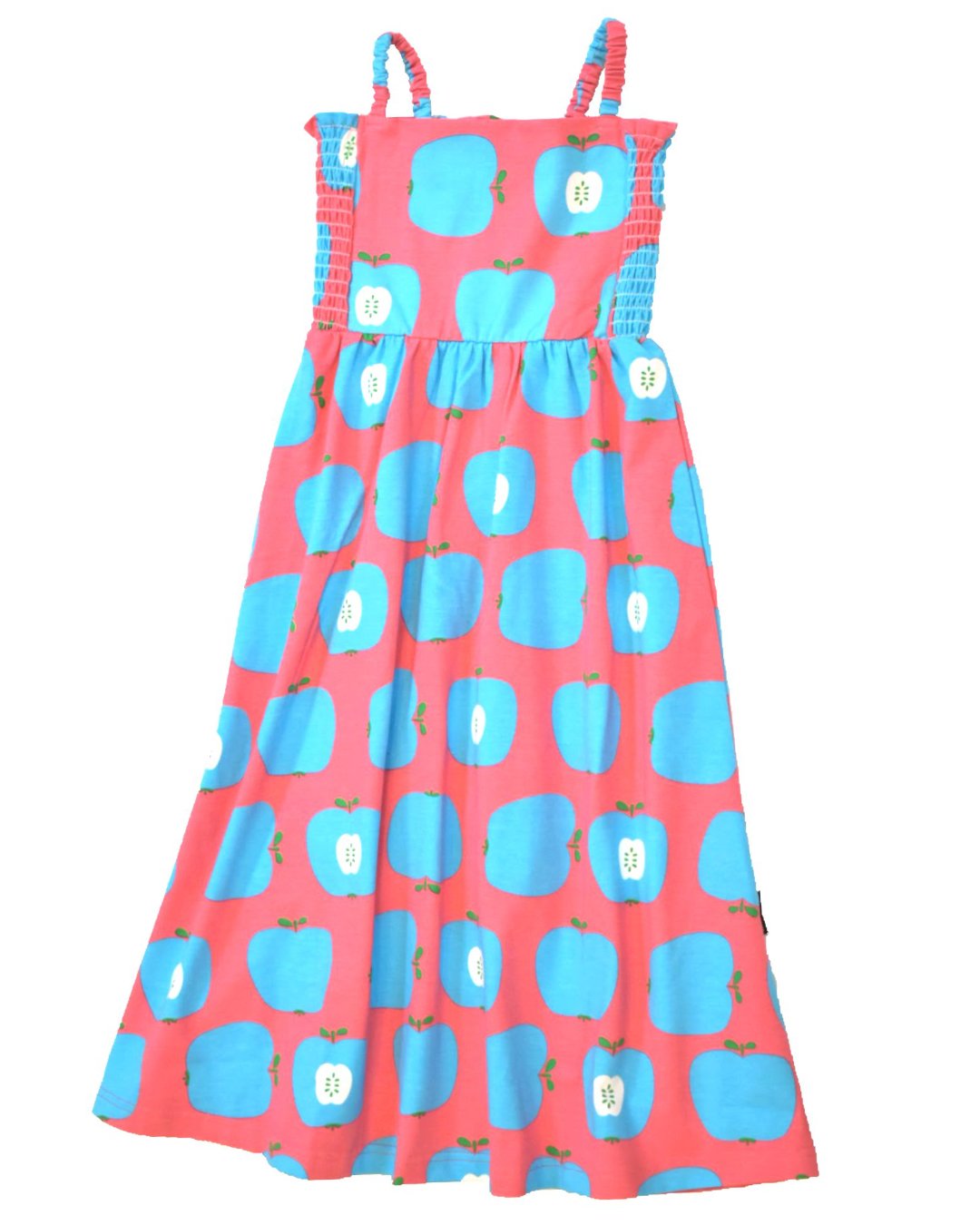 Sommerkleid mit blauen Äpfeln aus Pink Untergrund von moromini