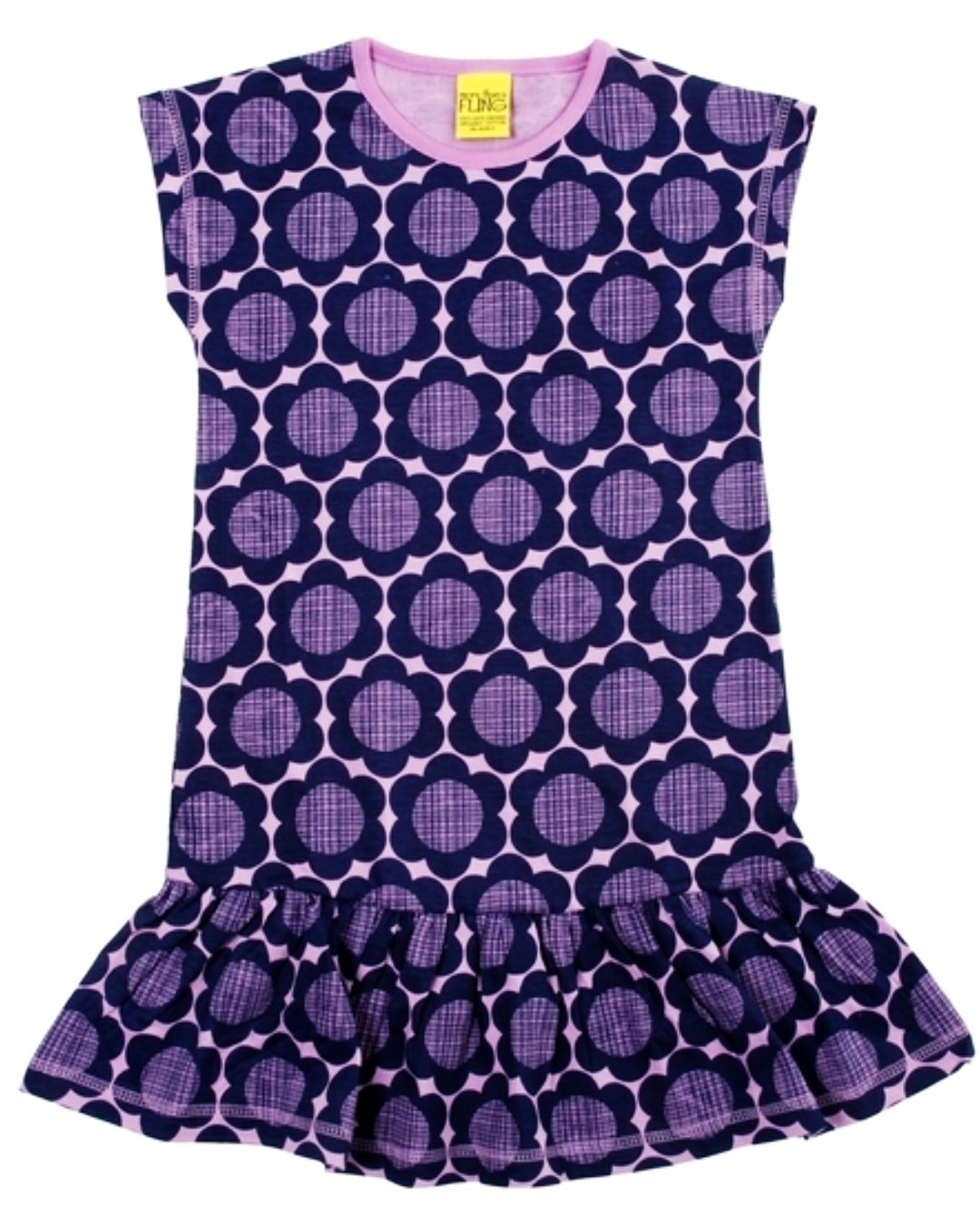 Kleid mit Blumen in lila aus Biobaumwolle von DUNS Sweden für Kinder
