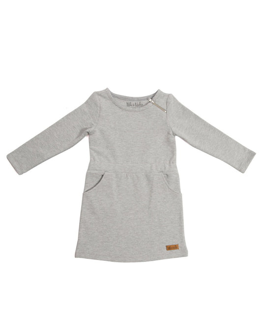 Graues Sweatkleid aus Biobaumwolle für kinder