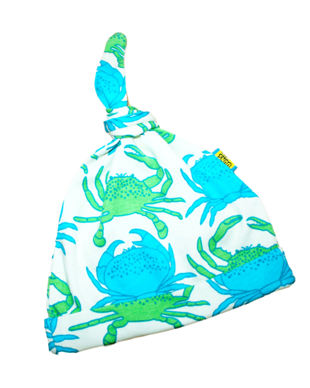 Weiße Zipfelmütze mit blauen und grünen Krabben Von DUNS Sweden