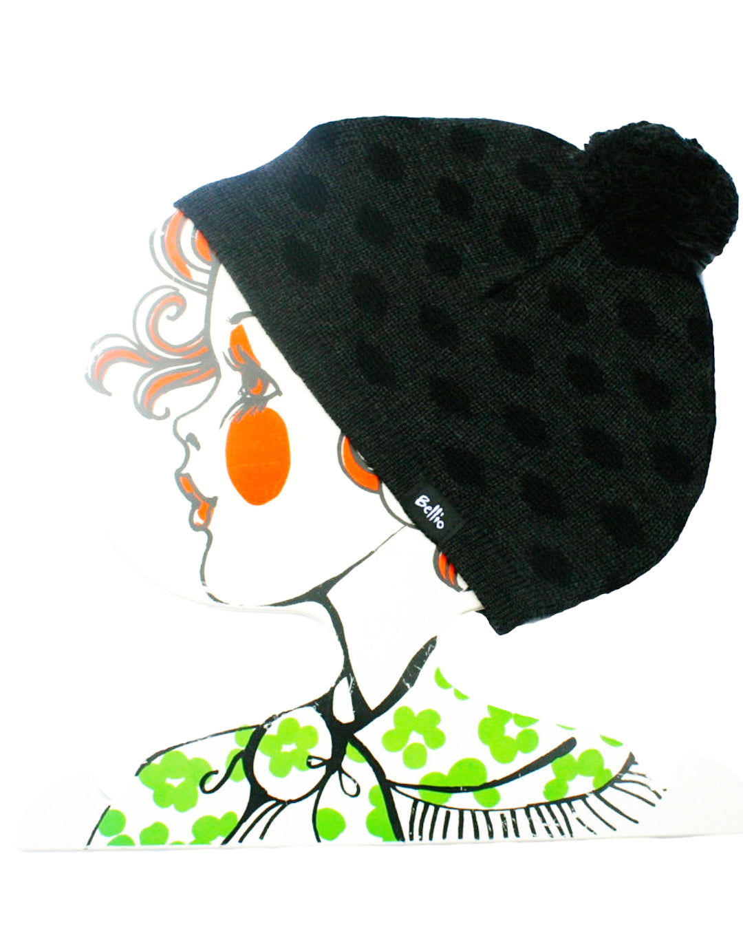 Retro Kleiderbügel mit Bommelmütze für Babys aus Biowolle