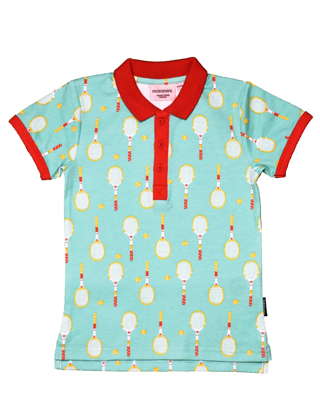 T-Shirt mit Polokragen mit Tennis Motiv aus Biobaumwolle von moromini