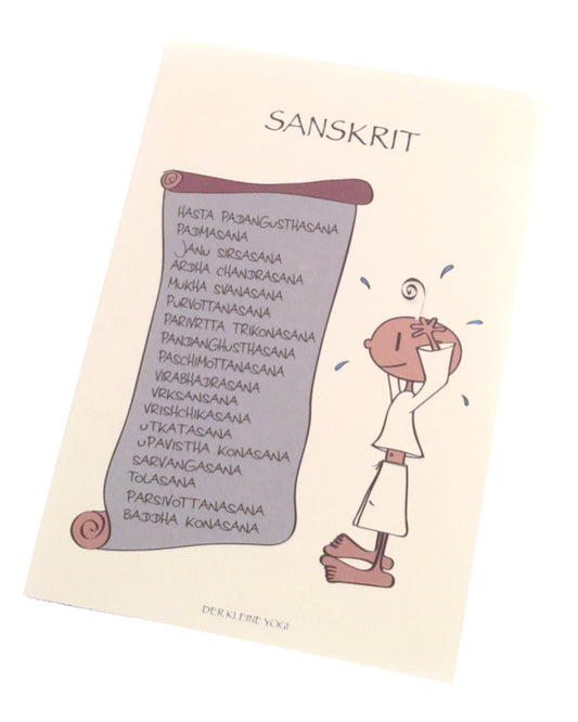Postkarte SANSKRIT - der kleine Yogi 