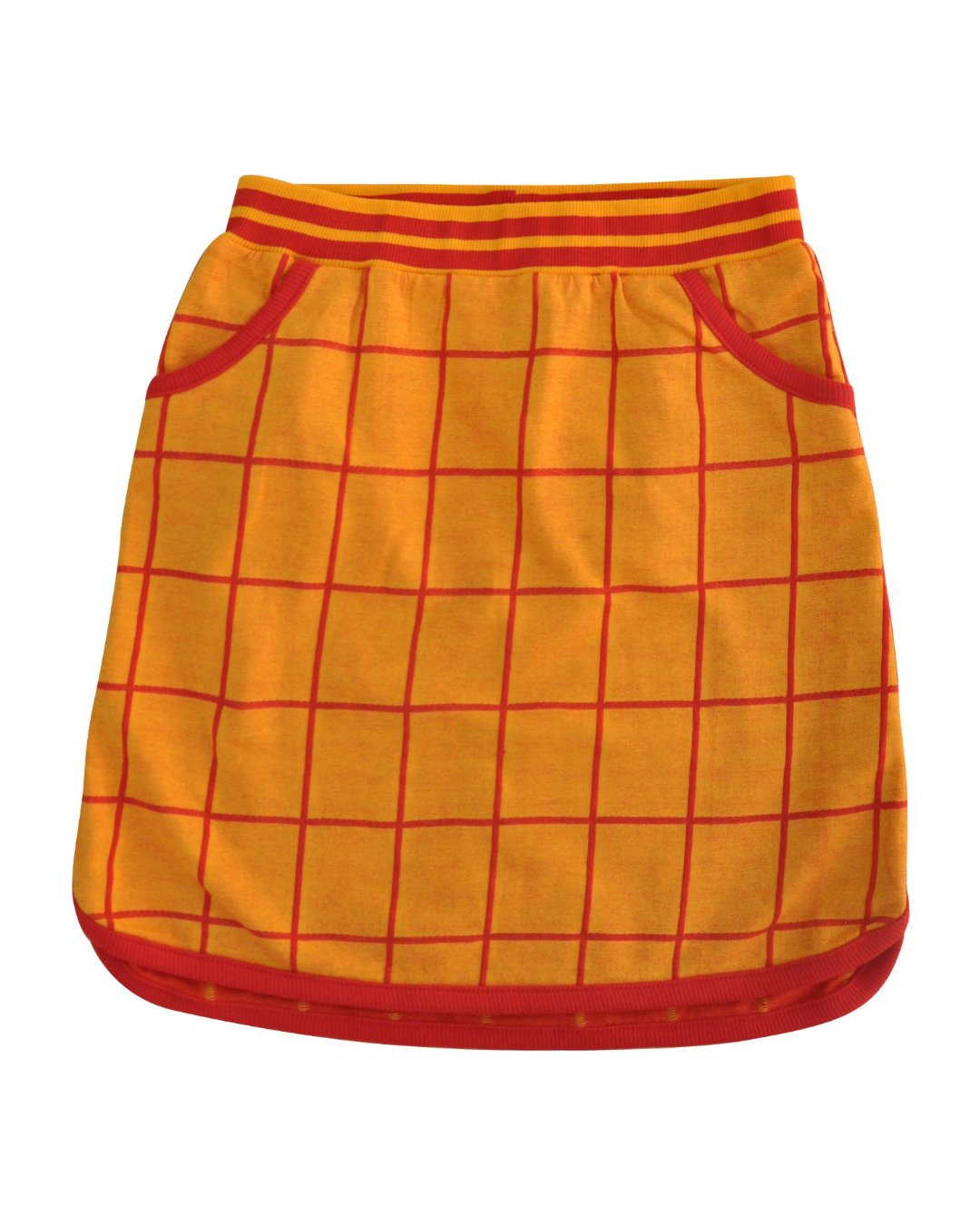 Gelber karierter Rock für Kinder aus Biobaumwolle von moromin