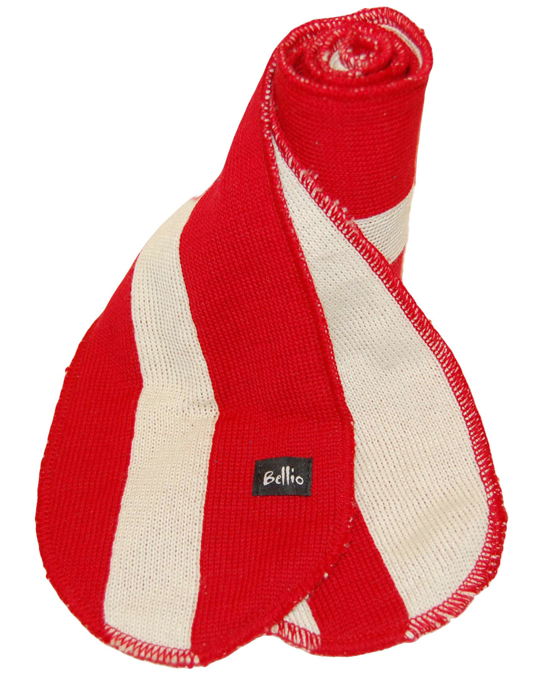 Roter Schal für Kinder mit weißem Längsstreifen