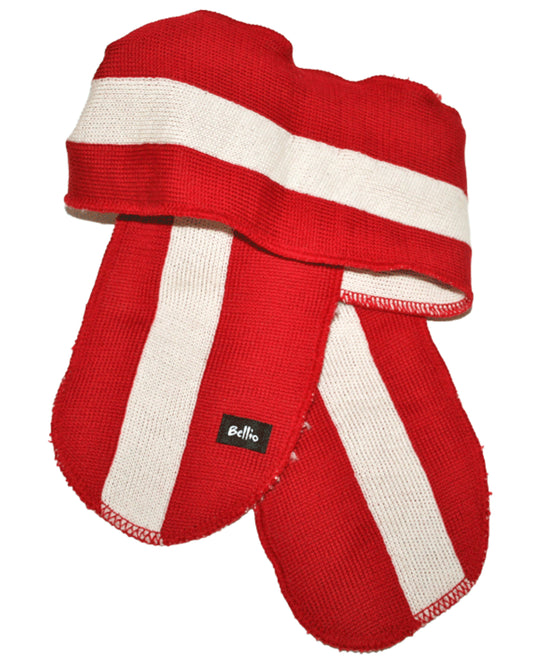 Strickschleife für Kinder in rot und weiß