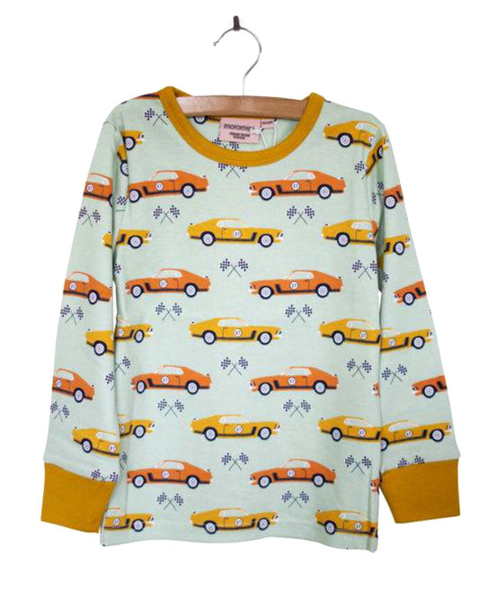Langarm Shirt für Kinder mit 70er Jahre Autos aus BioBaumwolle von moromini
