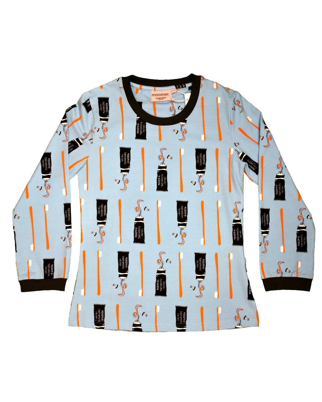 Damenmode - 7/8 Arm Shirt mit Zahnpasta und Zahnbürste Print aus Biobaumwolle von moromini