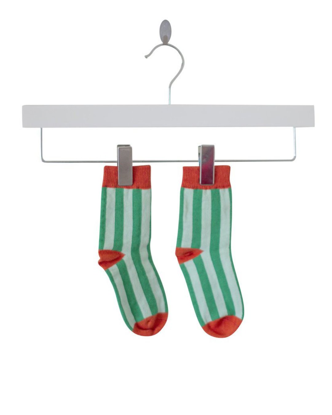 Socken für Kinder längsgestreift grün von moromini mit Biobaumwolle