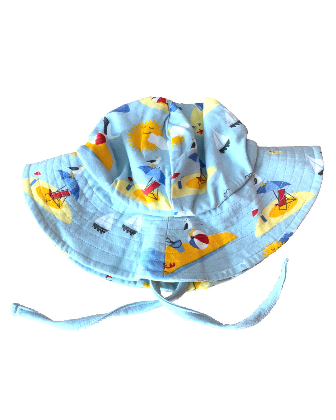 Hellblauer Sommerhut für Babys aus Biobaumwolle