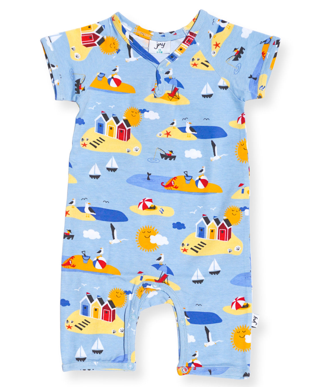 Hellblauer Spieler mit Inseln und Meer aus Biobaumwolle