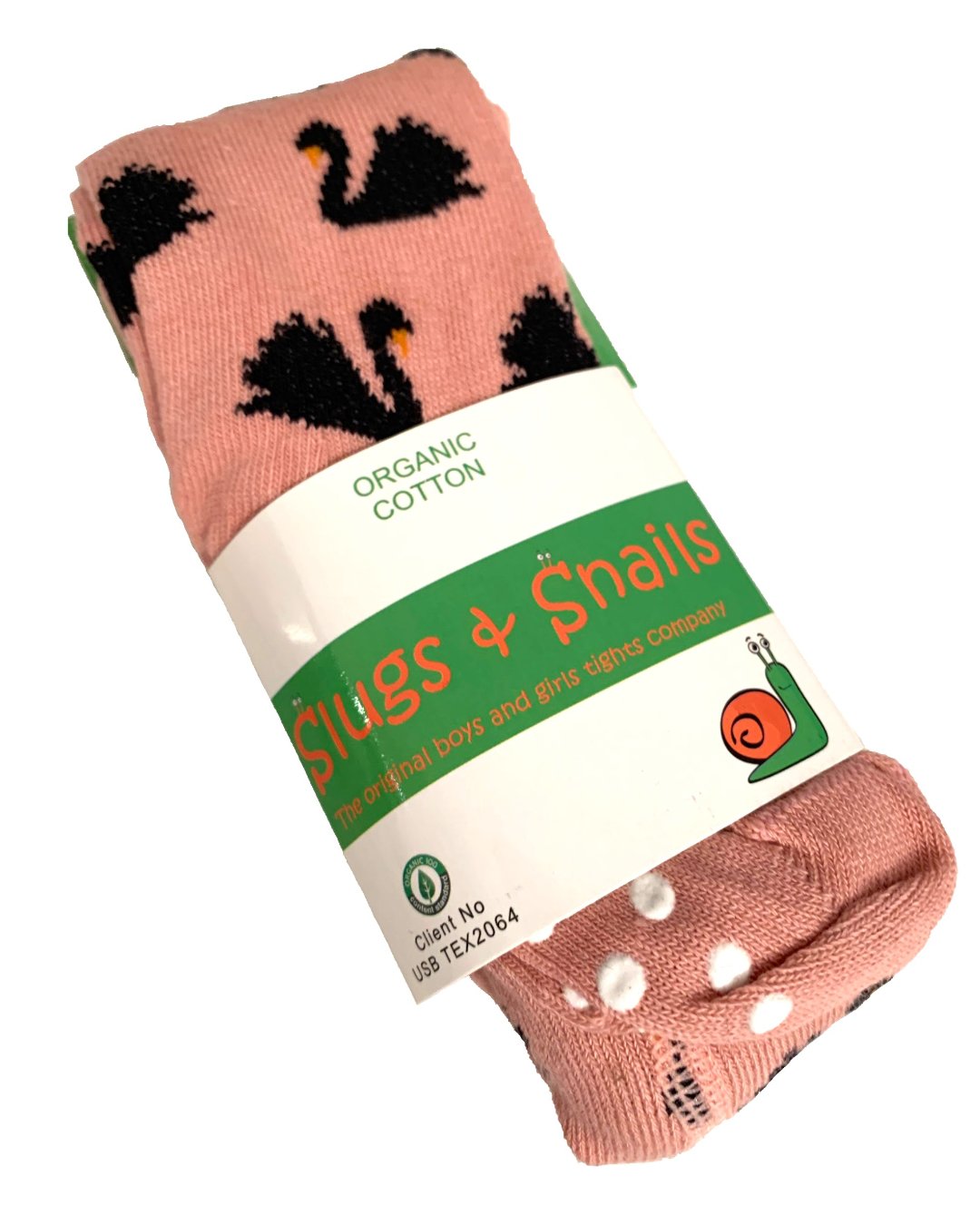 Rosa KINDERSTRUMPFHOSE mIt schwarzen Schwänen von Slugs&Snails