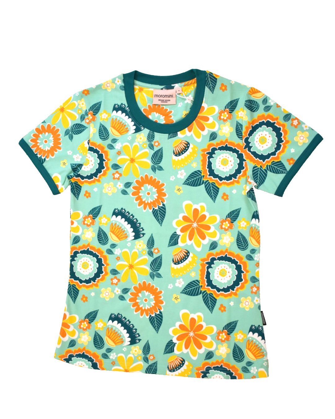 Grünes Damen T-SHirt mit Blumen aus Biobaumwolle von moromini