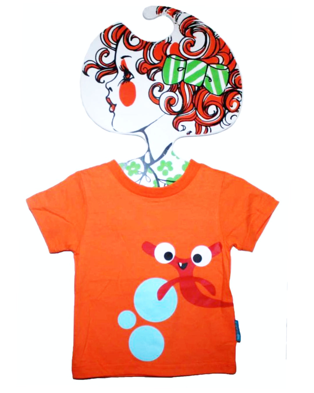 Oranges T-SHirt mit rotem lustigen Hammerhai
