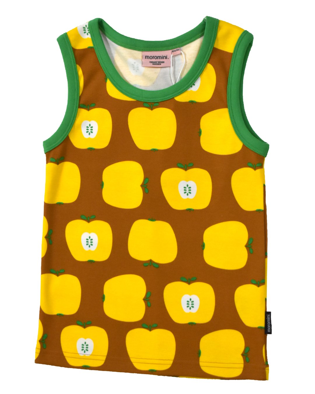 Tank Top in braun mit gelben großen Äpfeln aus Biobaumwolle von moromini