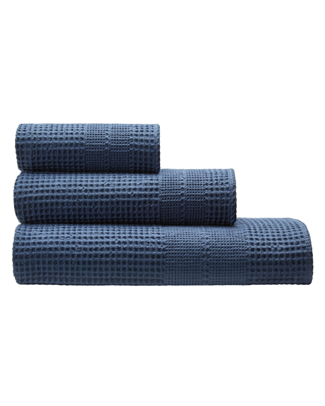 Waffelpikee Handtuch exquisit - STEINBLAU - BioBaumwolle