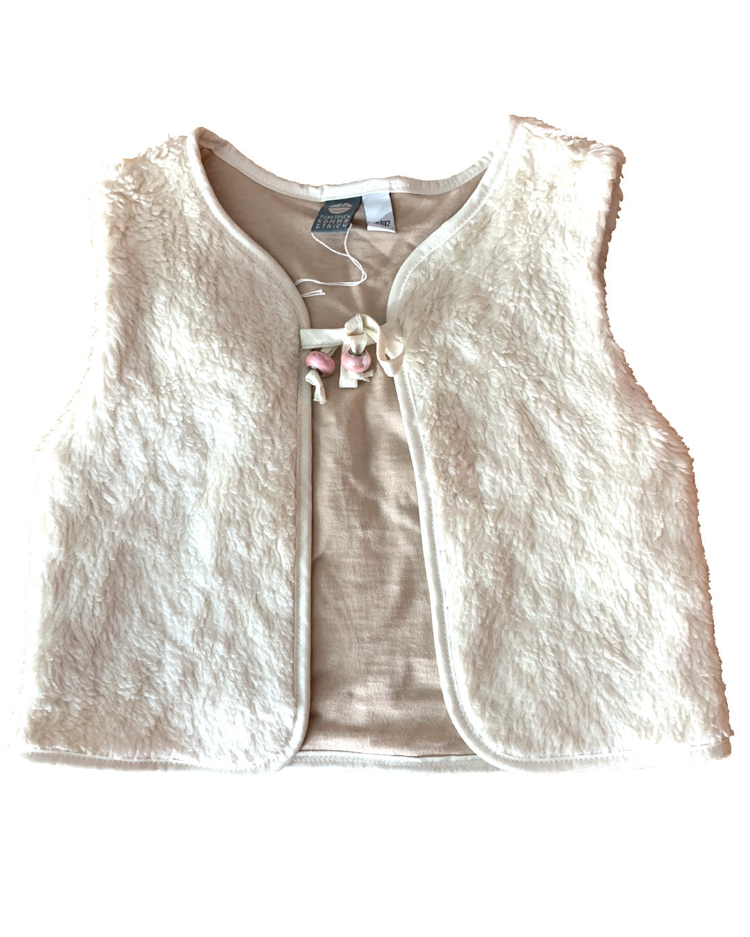 Flauschige Weste naturfarben aus Biobaumwolle