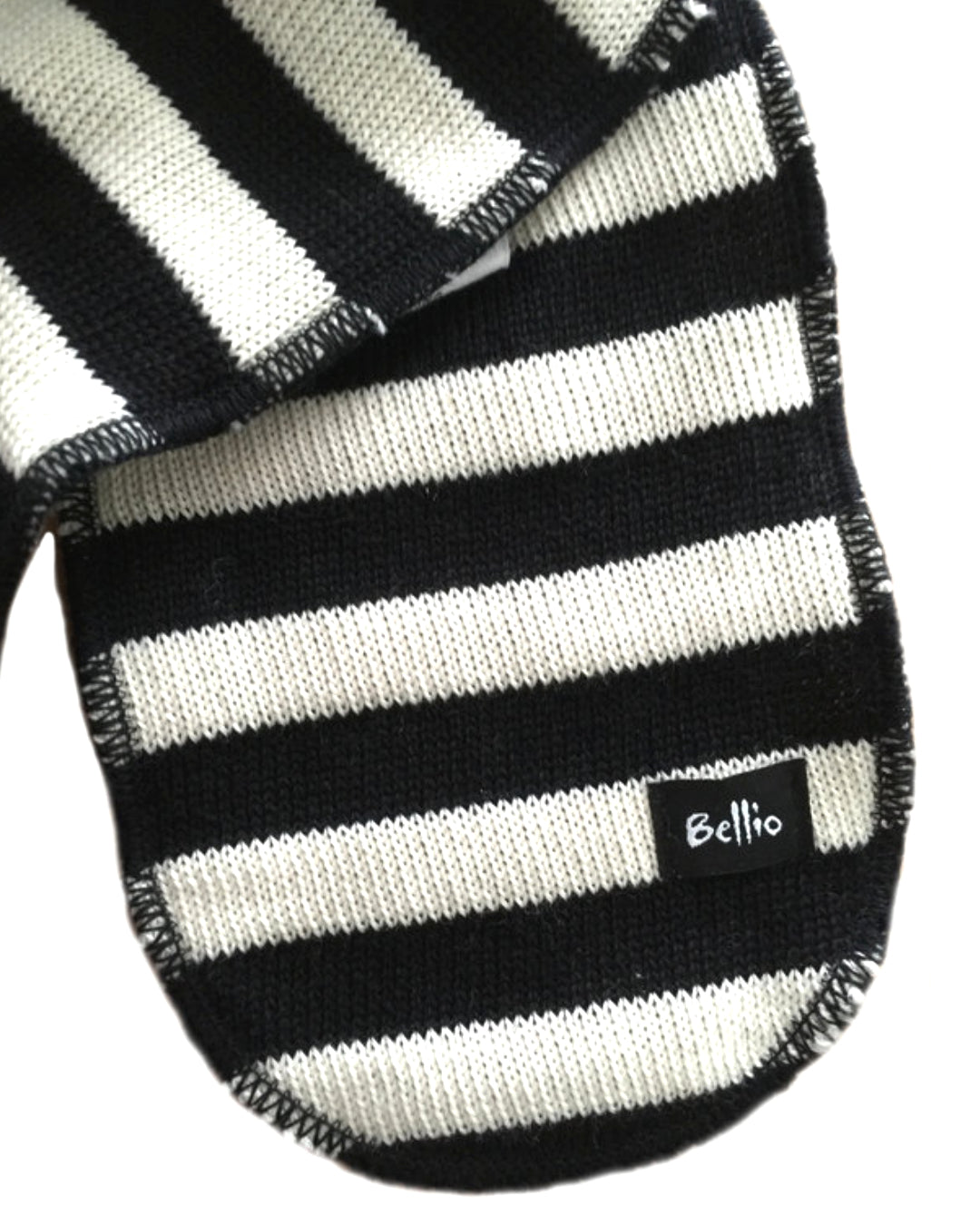 Wollschal schwarz/weiß gestreift für Kinder
