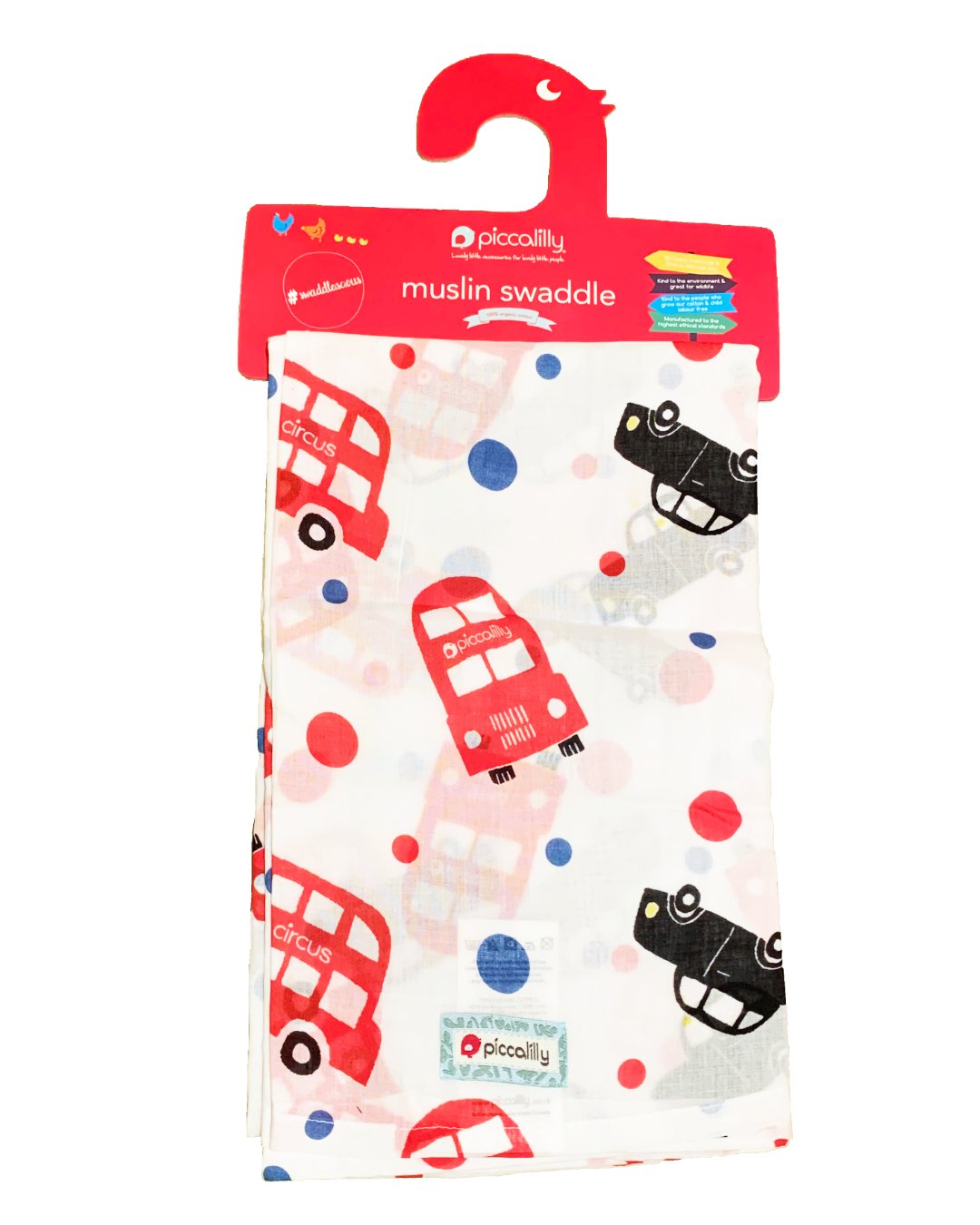 Wickeltuch London Bus von Piccalilly aus Biobaumwolle