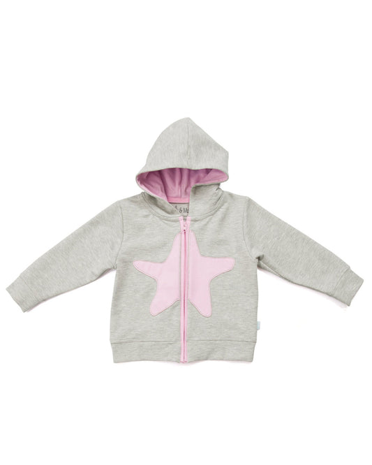 Graue HoodyJacke aus Biobaumwolle 