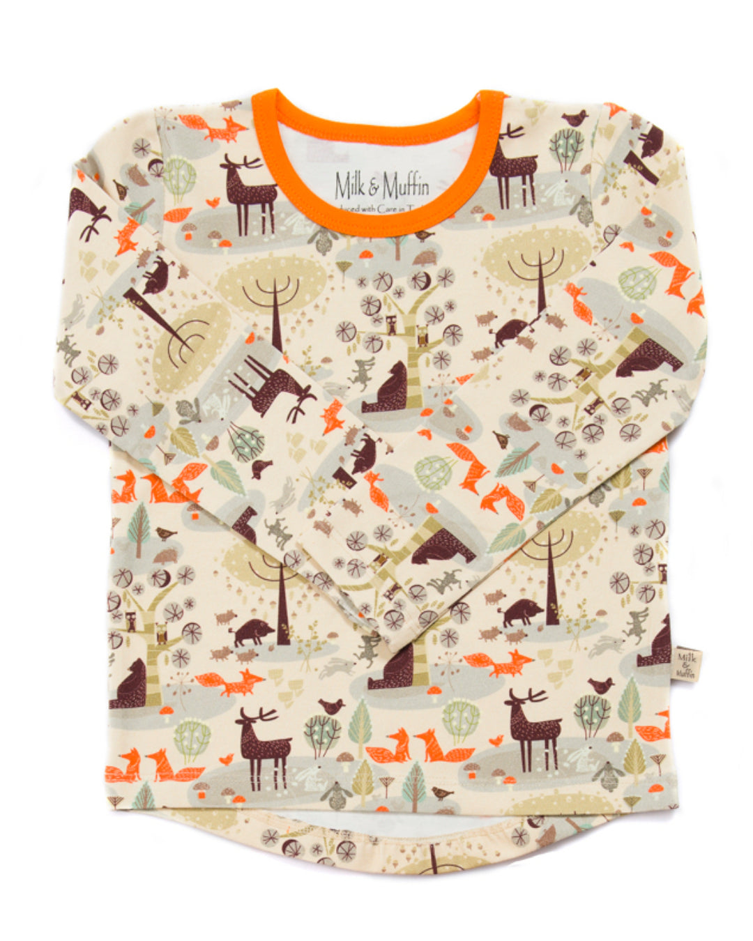 Shirt aus Biobaumwolle mit Waldtieren für Kinder
