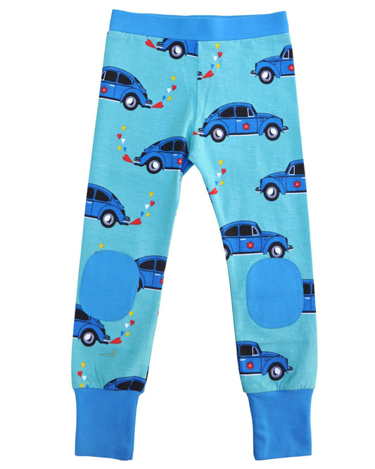 Hellblaue Leggings mit BEETLE aus Biobaumwolle von moromini