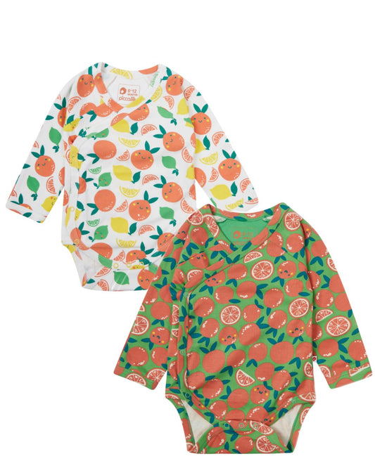 Babybody Set aus Biobaumwolle mit Orangen Print von Picalilly