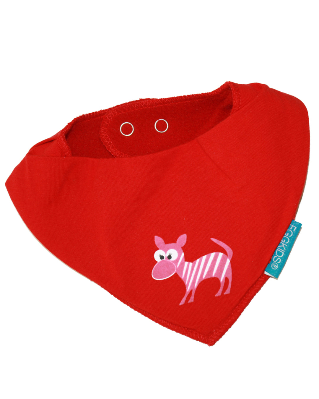 Halstuch für Babys in Rot mit rosa Zebra Ester