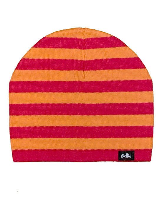 Mütze für Kinder aus Biobaumwolle rot/orange gestreift