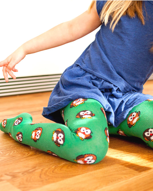 Grüne Strumpfhose mit Eulen von Slugs&Snails 