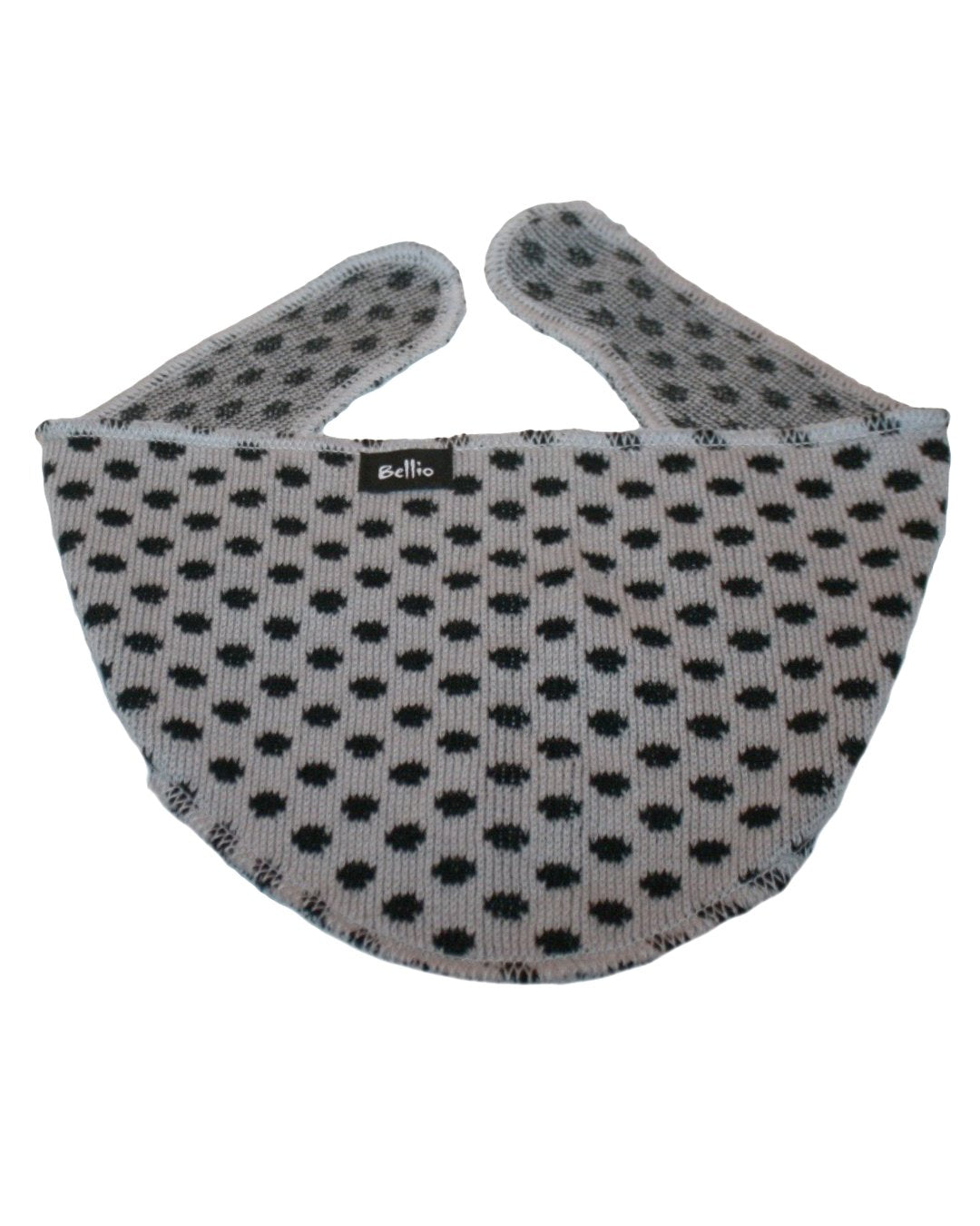 gestricktes Halstuch in grau mit schwarzen Punkten aus Biobaumwolle