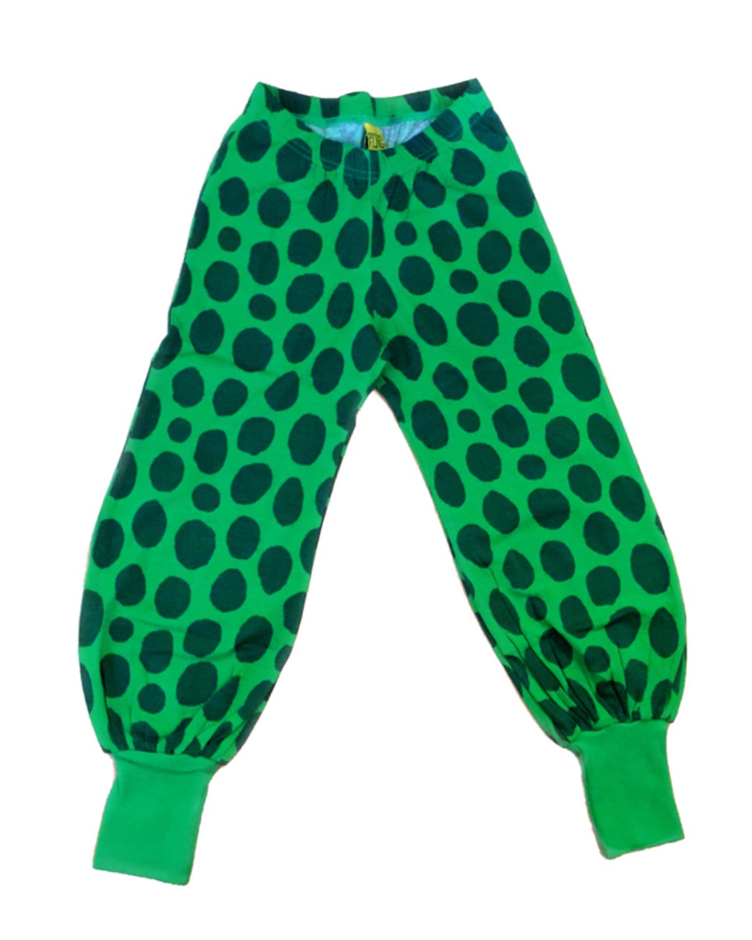 Hose in Grün mit Größen Punkten aus Biobaumwolle von DUNS Sweden für Kinder 